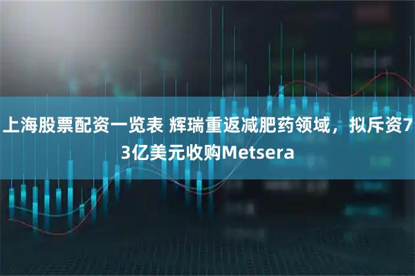 上海股票配资一览表 辉瑞重返减肥药领域，拟斥资73亿美元收购Metsera